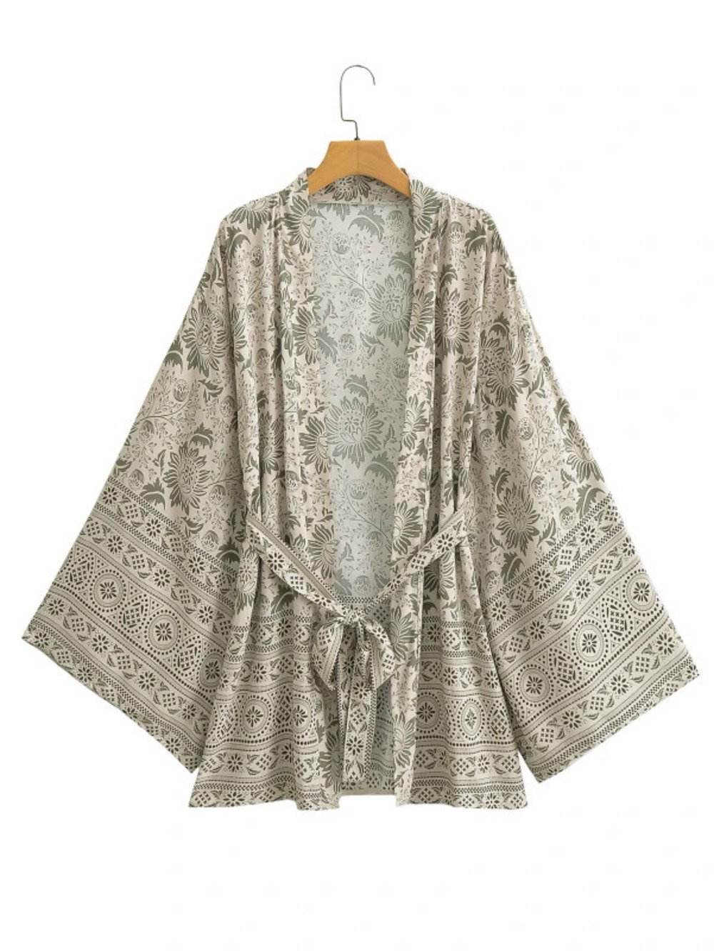 Watermark Rayon Short Kimono Cardigan